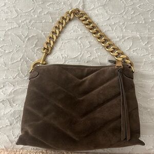 Rebecca Minkoff Edie Maxi Brown Suede clutch/crossbody